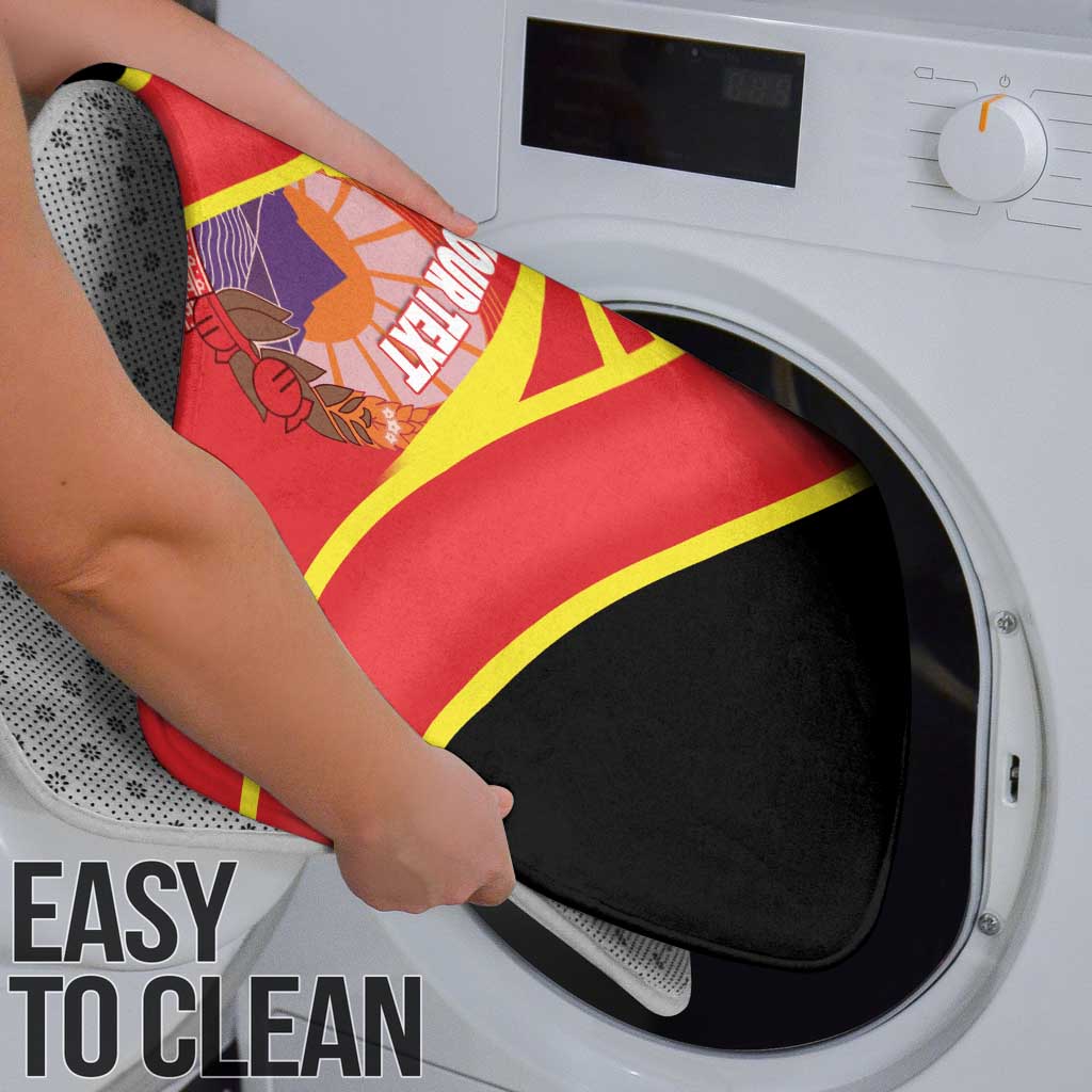 Personalised Macedonia National Day Bathroom Set New Sun of Liberty Waves Style - Wonder Print Shop