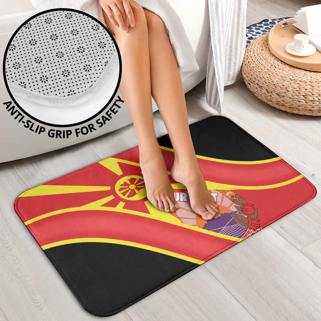 Personalised Macedonia National Day Bathroom Set New Sun of Liberty Waves Style - Wonder Print Shop