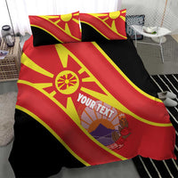 Personalised Macedonia National Day Bedding Set New Sun of Liberty Waves Style - Wonder Print Shop