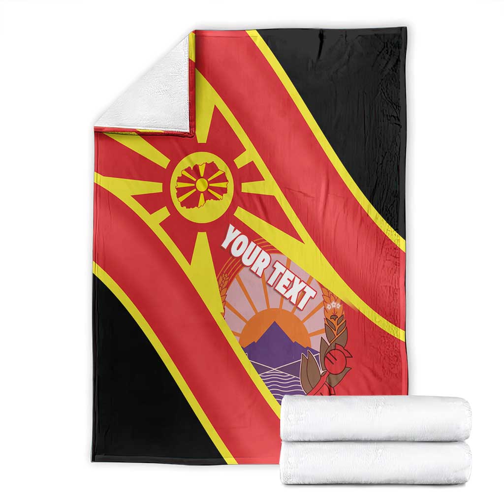 Personalised Macedonia National Day Blanket New Sun of Liberty Waves Style - Wonder Print Shop