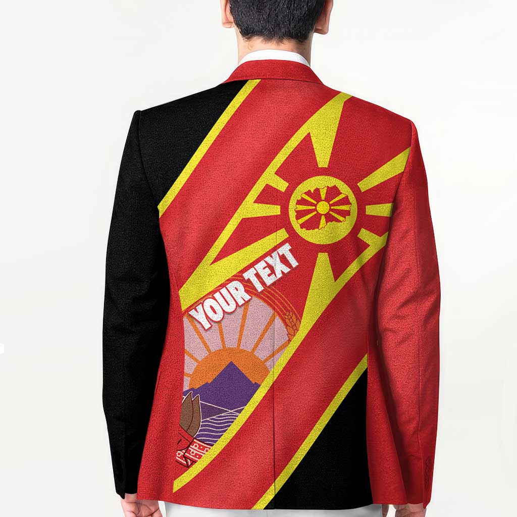 Personalised Macedonia National Day Blazer New Sun of Liberty Waves Style - Wonder Print Shop