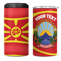 Personalised Macedonia National Day 4 in 1 Can Cooler Tumbler New Sun of Liberty Waves Style - Wonder Print Shop