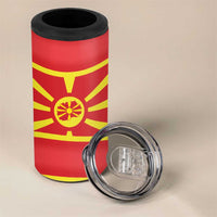 Personalised Macedonia National Day 4 in 1 Can Cooler Tumbler New Sun of Liberty Waves Style - Wonder Print Shop