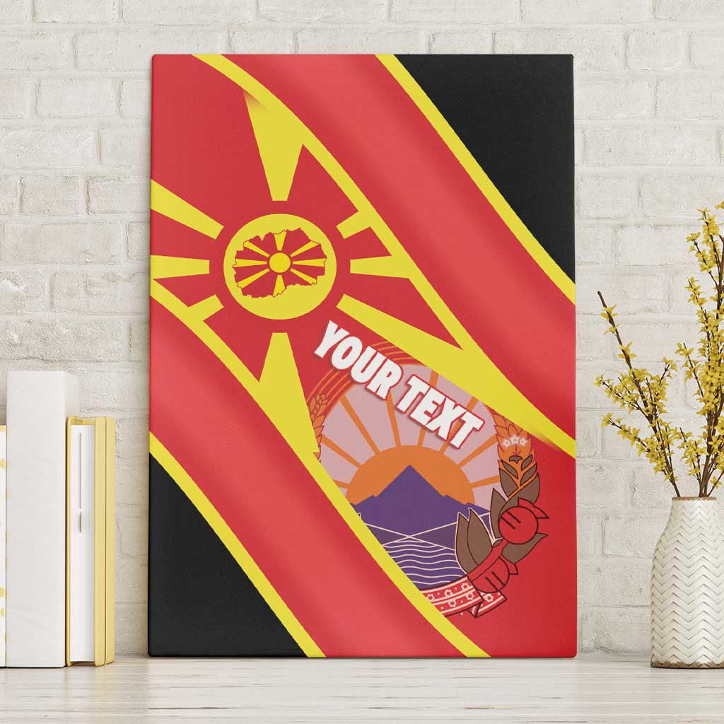 Personalised Macedonia National Day Canvas Wall Art New Sun of Liberty Waves Style - Wonder Print Shop