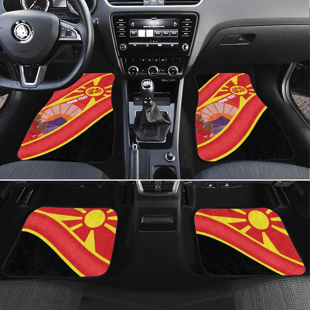 Personalised Macedonia National Day Car Mats New Sun of Liberty Waves Style - Wonder Print Shop