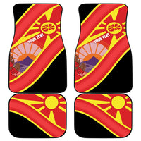 Personalised Macedonia National Day Car Mats New Sun of Liberty Waves Style - Wonder Print Shop