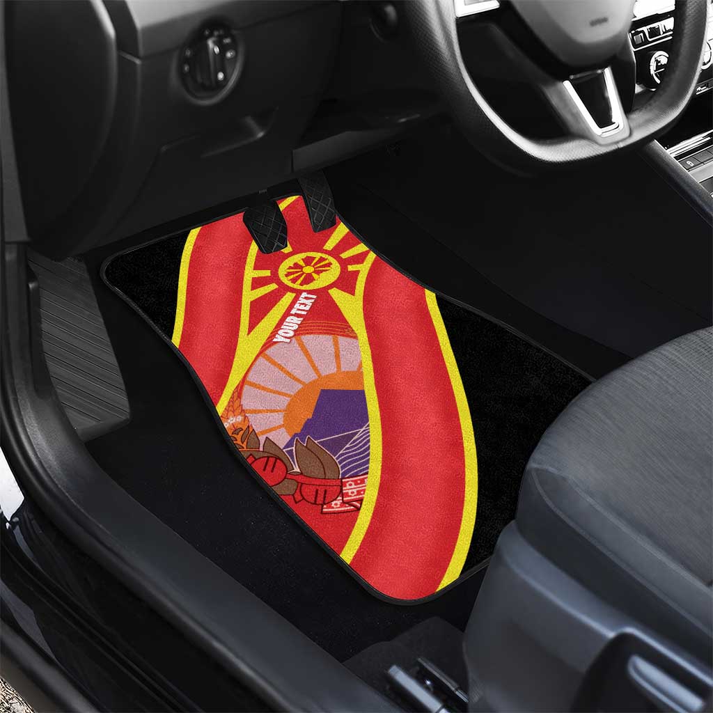Personalised Macedonia National Day Car Mats New Sun of Liberty Waves Style - Wonder Print Shop