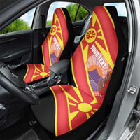 Personalised Macedonia National Day Car Seat Cover New Sun of Liberty Waves Style - Wonder Print Shop