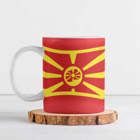 Personalised Macedonia National Day Ceramic Mug New Sun of Liberty Waves Style - Wonder Print Shop