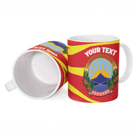 Personalised Macedonia National Day Ceramic Mug New Sun of Liberty Waves Style - Wonder Print Shop