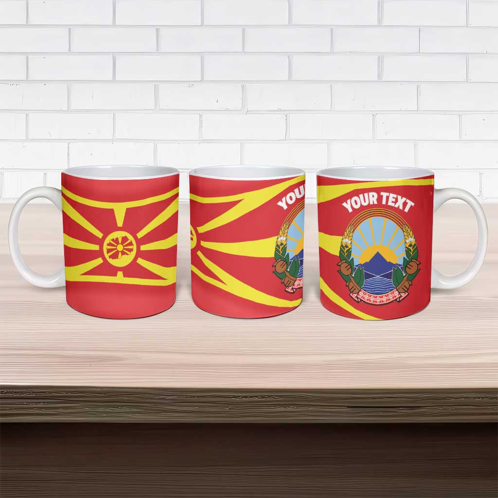 Personalised Macedonia National Day Ceramic Mug New Sun of Liberty Waves Style - Wonder Print Shop
