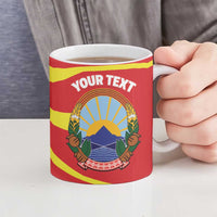 Personalised Macedonia National Day Ceramic Mug New Sun of Liberty Waves Style - Wonder Print Shop