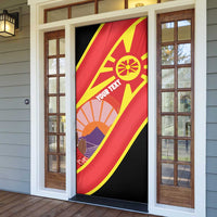 Personalised Macedonia National Day Door Cover New Sun of Liberty Waves Style - Wonder Print Shop