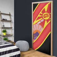 Personalised Macedonia National Day Door Cover New Sun of Liberty Waves Style - Wonder Print Shop