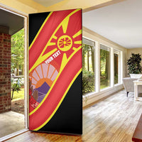 Personalised Macedonia National Day Door Cover New Sun of Liberty Waves Style - Wonder Print Shop