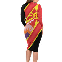 Personalised Macedonia National Day Family Matching Long Sleeve Bodycon Dress and Hawaiian Shirt New Sun of Liberty Waves Style - Wonder Print Shop