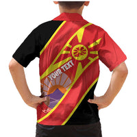 Personalised Macedonia National Day Family Matching Mermaid Dress and Hawaiian Shirt New Sun of Liberty Waves Style - Wonder Print Shop