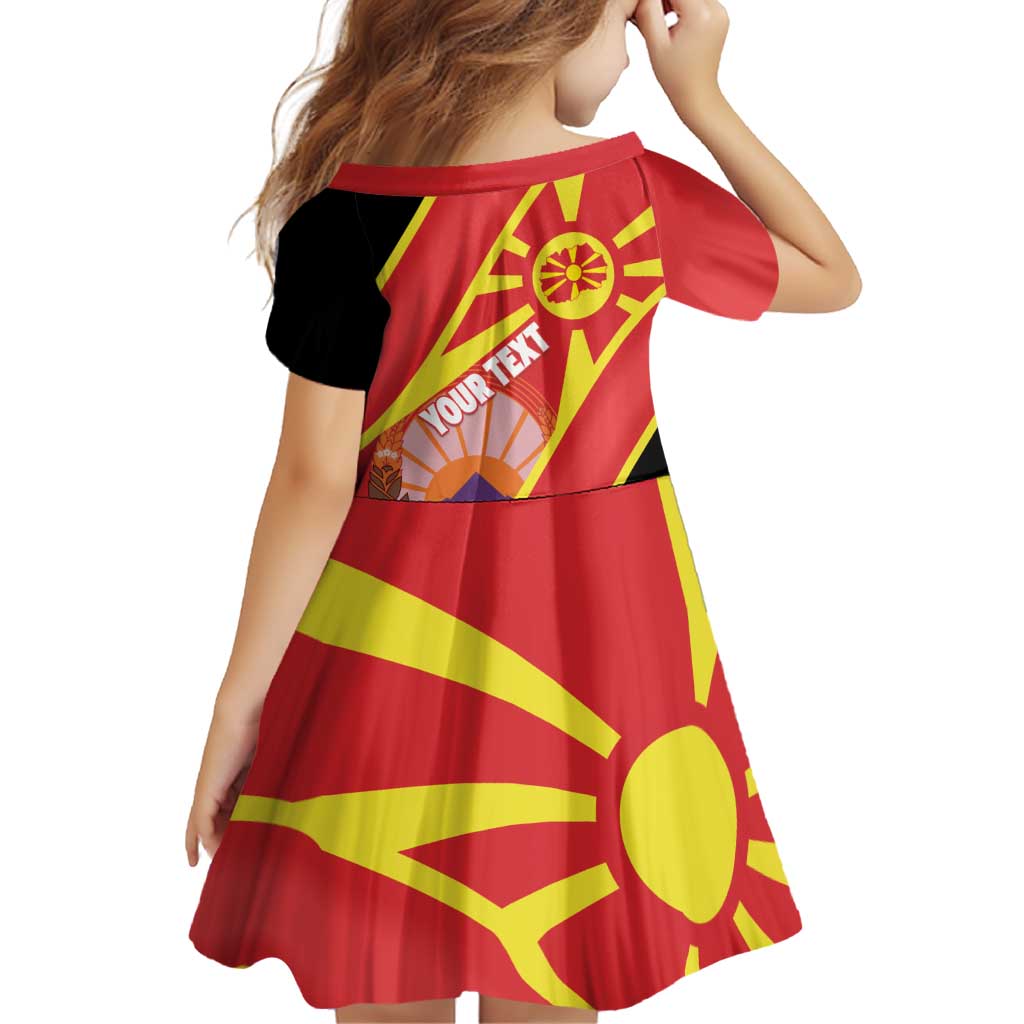 Personalised Macedonia National Day Family Matching Off Shoulder Short Dress and Hawaiian Shirt New Sun of Liberty Waves Style - Wonder Print Shop