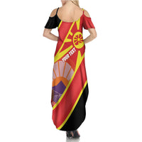 Personalised Macedonia National Day Family Matching Summer Maxi Dress and Hawaiian Shirt New Sun of Liberty Waves Style - Wonder Print Shop