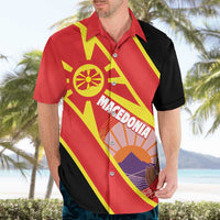 Personalised Macedonia National Day Hawaiian Shirt New Sun of Liberty Waves Style - Wonder Print Shop