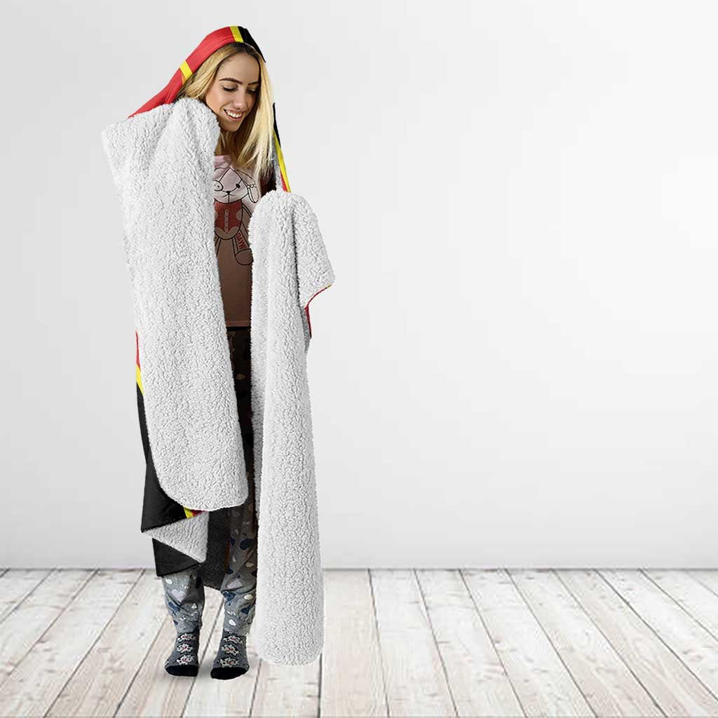 Personalised Macedonia National Day Hooded Blanket New Sun of Liberty Waves Style - Wonder Print Shop