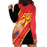 Personalised Macedonia National Day Hoodie Dress New Sun of Liberty Waves Style - Wonder Print Shop
