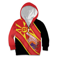 Personalised Macedonia National Day Kid Hoodie New Sun of Liberty Waves Style - Wonder Print Shop