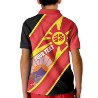 Personalised Macedonia National Day Kid Polo Shirt New Sun of Liberty Waves Style - Wonder Print Shop
