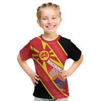 Personalised Macedonia National Day Kid T Shirt New Sun of Liberty Waves Style - Wonder Print Shop