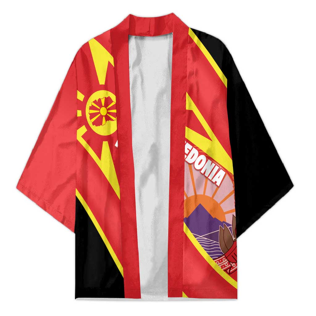 Personalised Macedonia National Day Kimono New Sun of Liberty Waves Style - Wonder Print Shop