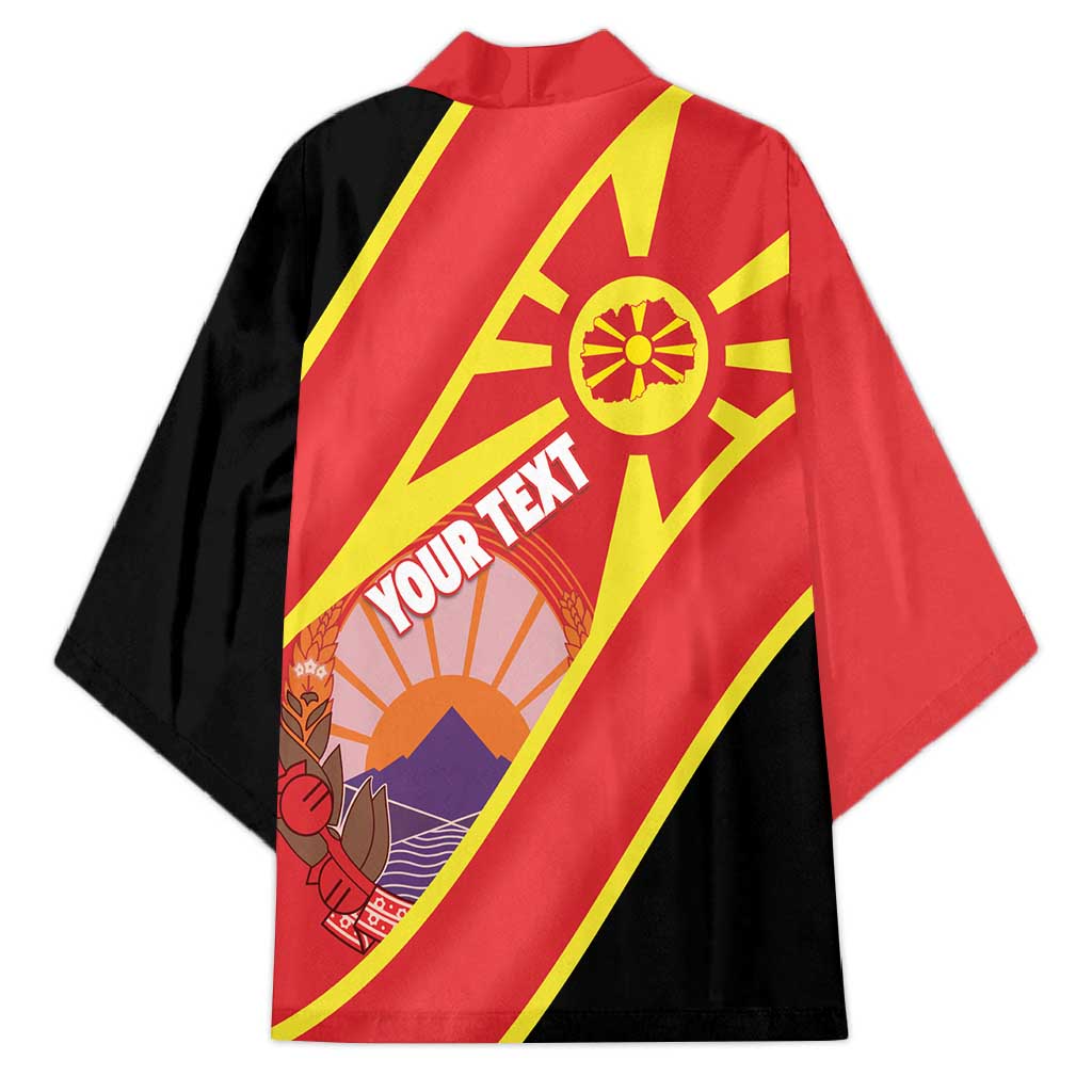 Personalised Macedonia National Day Kimono New Sun of Liberty Waves Style - Wonder Print Shop