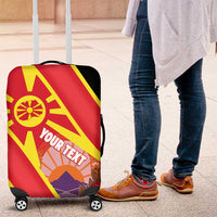 Personalised Macedonia National Day Luggage Cover New Sun of Liberty Waves Style - Wonder Print Shop