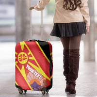 Personalised Macedonia National Day Luggage Cover New Sun of Liberty Waves Style - Wonder Print Shop