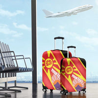 Personalised Macedonia National Day Luggage Cover New Sun of Liberty Waves Style - Wonder Print Shop