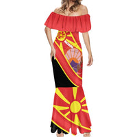 Personalised Macedonia National Day Mermaid Dress New Sun of Liberty Waves Style - Wonder Print Shop