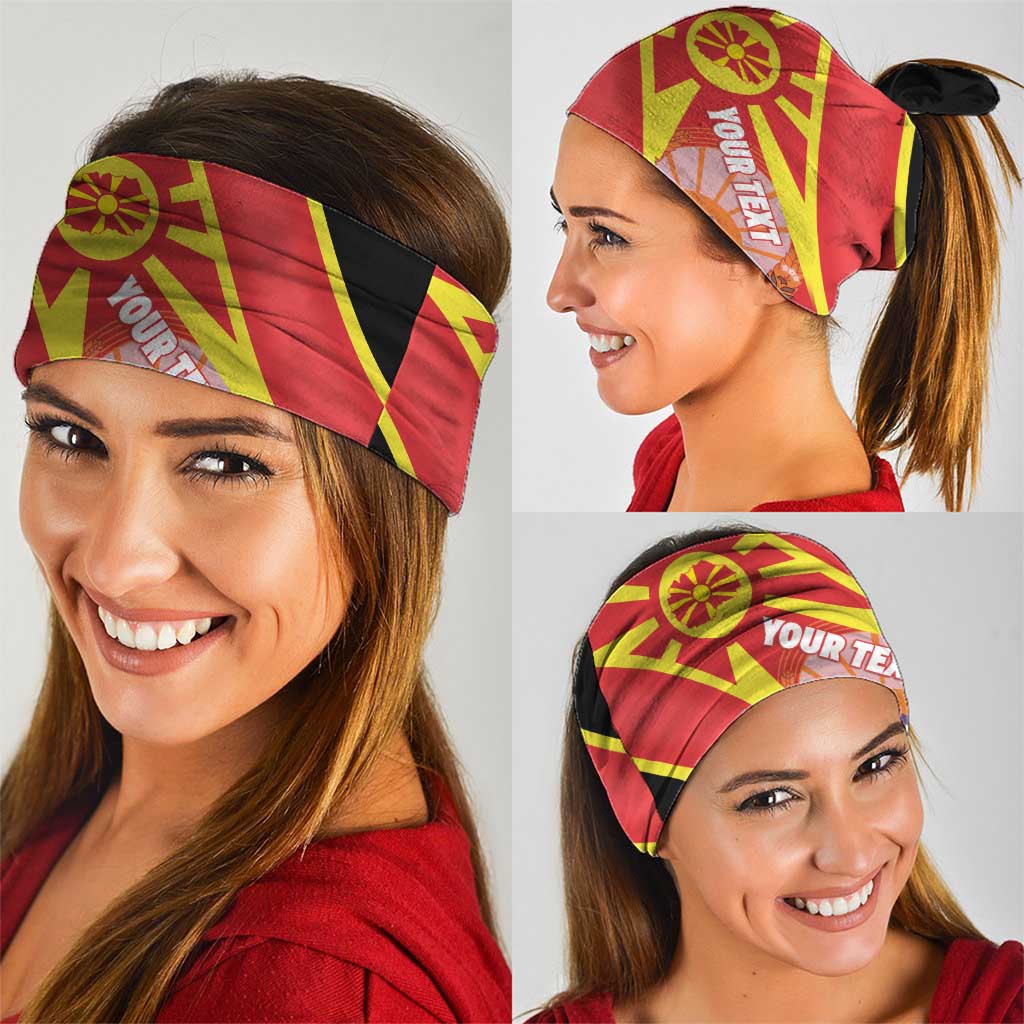 Personalised Macedonia National Day Neck Gaiter New Sun of Liberty Waves Style - Wonder Print Shop