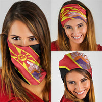 Personalised Macedonia National Day Neck Gaiter New Sun of Liberty Waves Style - Wonder Print Shop