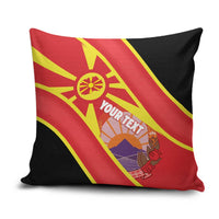 Personalised Macedonia National Day Pillow Cover New Sun of Liberty Waves Style - Wonder Print Shop