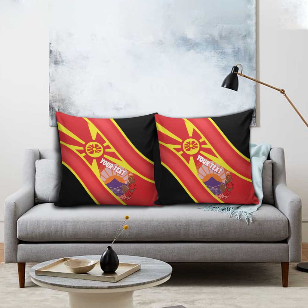 Personalised Macedonia National Day Pillow Cover New Sun of Liberty Waves Style - Wonder Print Shop