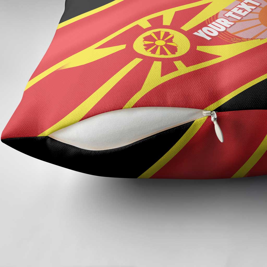 Personalised Macedonia National Day Pillow Cover New Sun of Liberty Waves Style - Wonder Print Shop