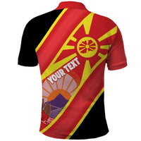 Personalised Macedonia National Day Polo Shirt New Sun of Liberty Waves Style - Wonder Print Shop