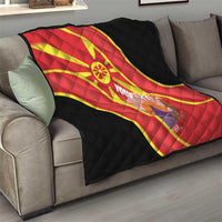 Personalised Macedonia National Day Quilt New Sun of Liberty Waves Style - Wonder Print Shop
