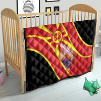 Personalised Macedonia National Day Quilt New Sun of Liberty Waves Style - Wonder Print Shop
