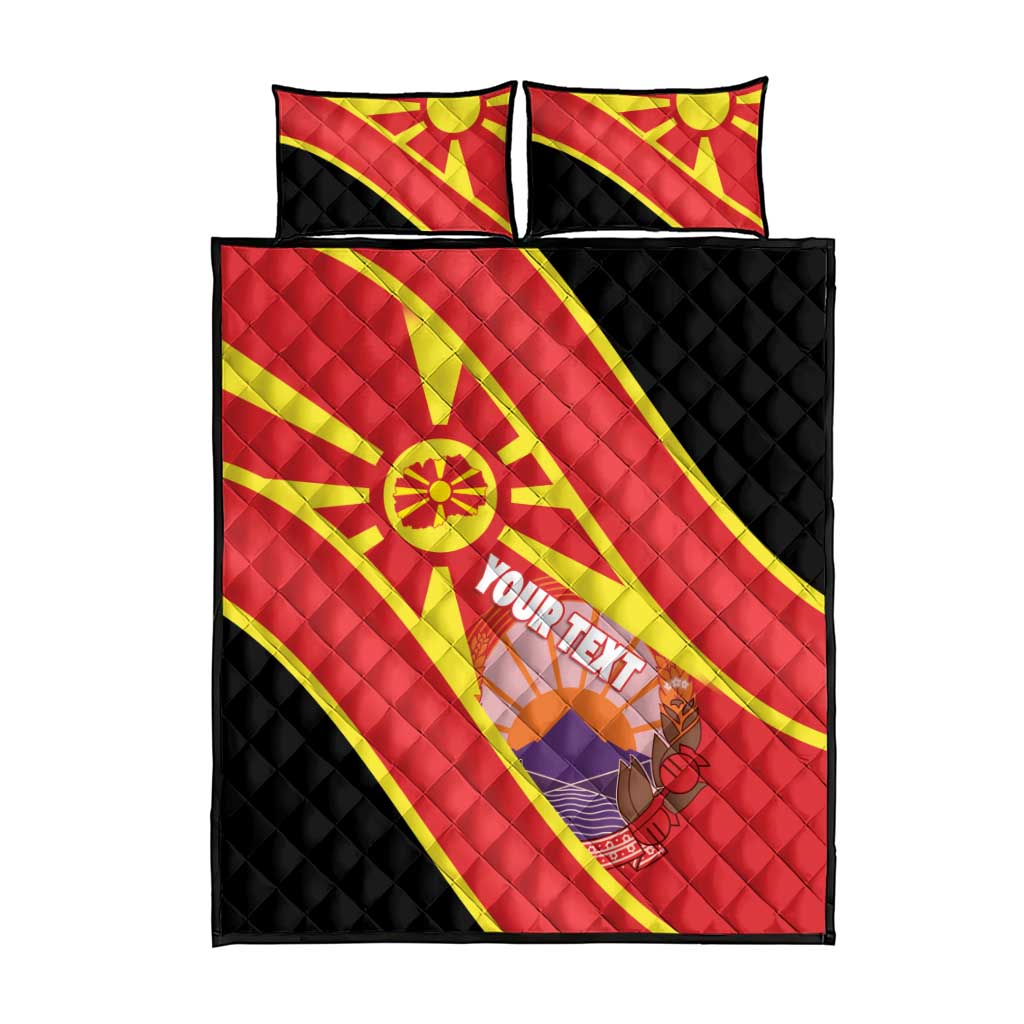 Personalised Macedonia National Day Quilt Bed Set New Sun of Liberty Waves Style - Wonder Print Shop