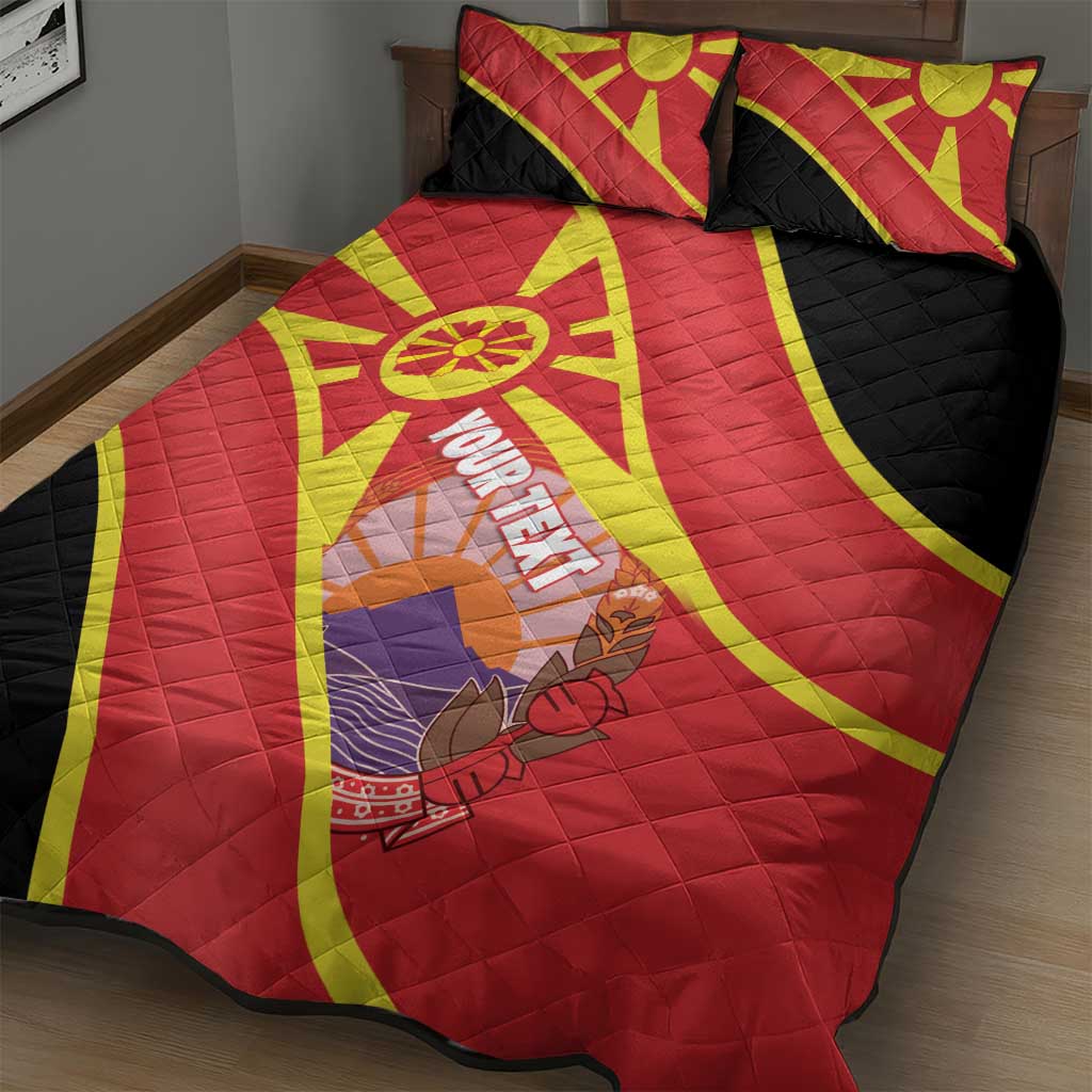 Personalised Macedonia National Day Quilt Bed Set New Sun of Liberty Waves Style - Wonder Print Shop