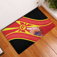 Personalised Macedonia National Day Rubber Doormat New Sun of Liberty Waves Style - Wonder Print Shop