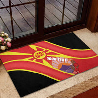 Personalised Macedonia National Day Rubber Doormat New Sun of Liberty Waves Style - Wonder Print Shop