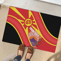 Personalised Macedonia National Day Rubber Doormat New Sun of Liberty Waves Style - Wonder Print Shop