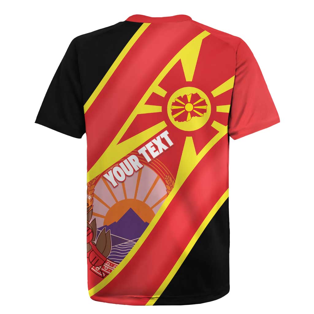 Personalised Macedonia National Day Rugby Jersey New Sun of Liberty Waves Style - Wonder Print Shop
