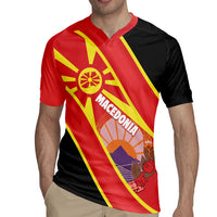 Personalised Macedonia National Day Rugby Jersey New Sun of Liberty Waves Style - Wonder Print Shop